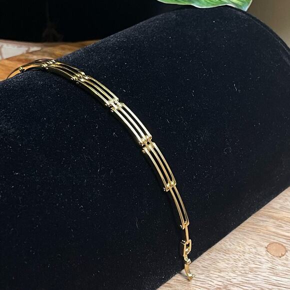 Vintage Deadstock 24KT Gold Filled Gate Link 7” Bracelet - Picture 4 of 6